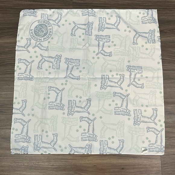 Passion Works Studio Green And Navy All Over Cat Print Bandana Handkerchief - Picture 7 of 11